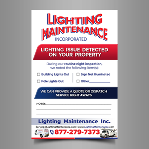 Postcard Design by Designers Hub for Lighting Maintenance Inc | Design: #36494770
