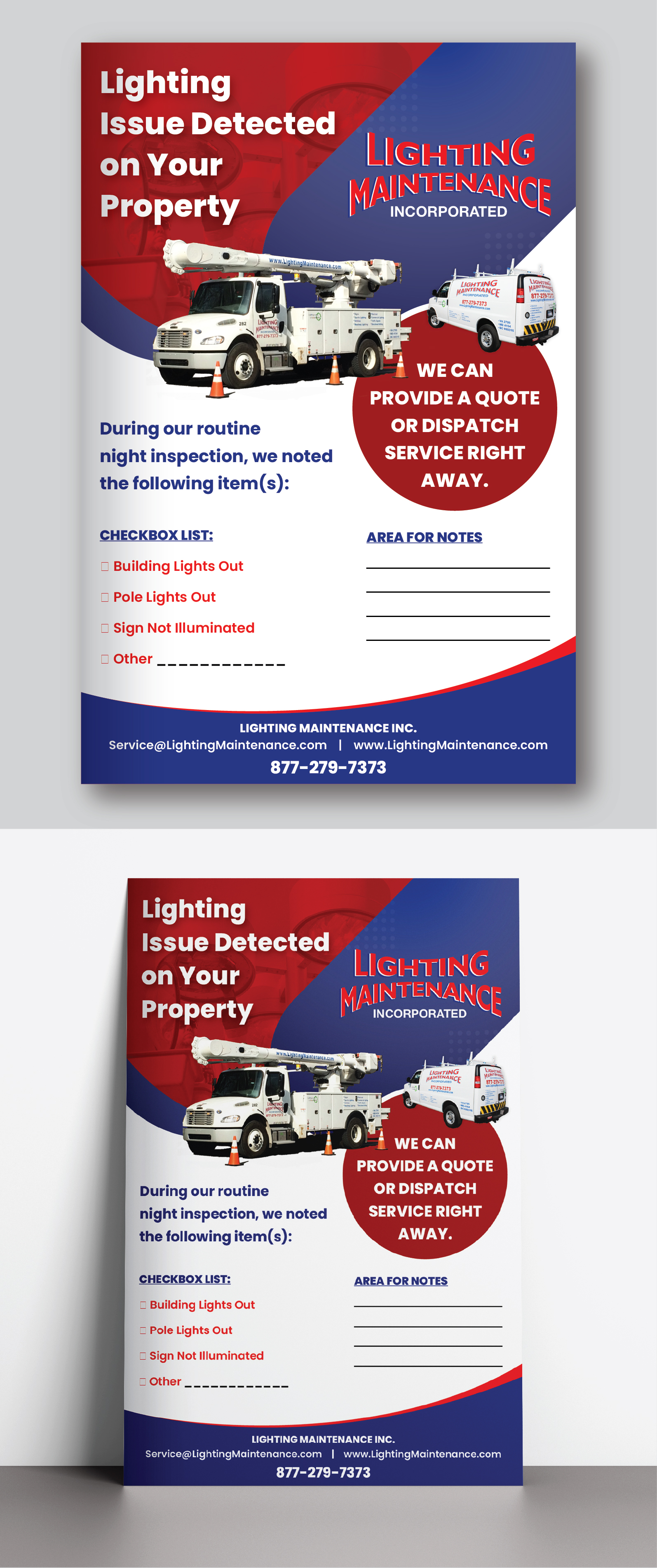 Postcard Design by Talha Ahmad for Lighting Maintenance Inc | Design #36481105