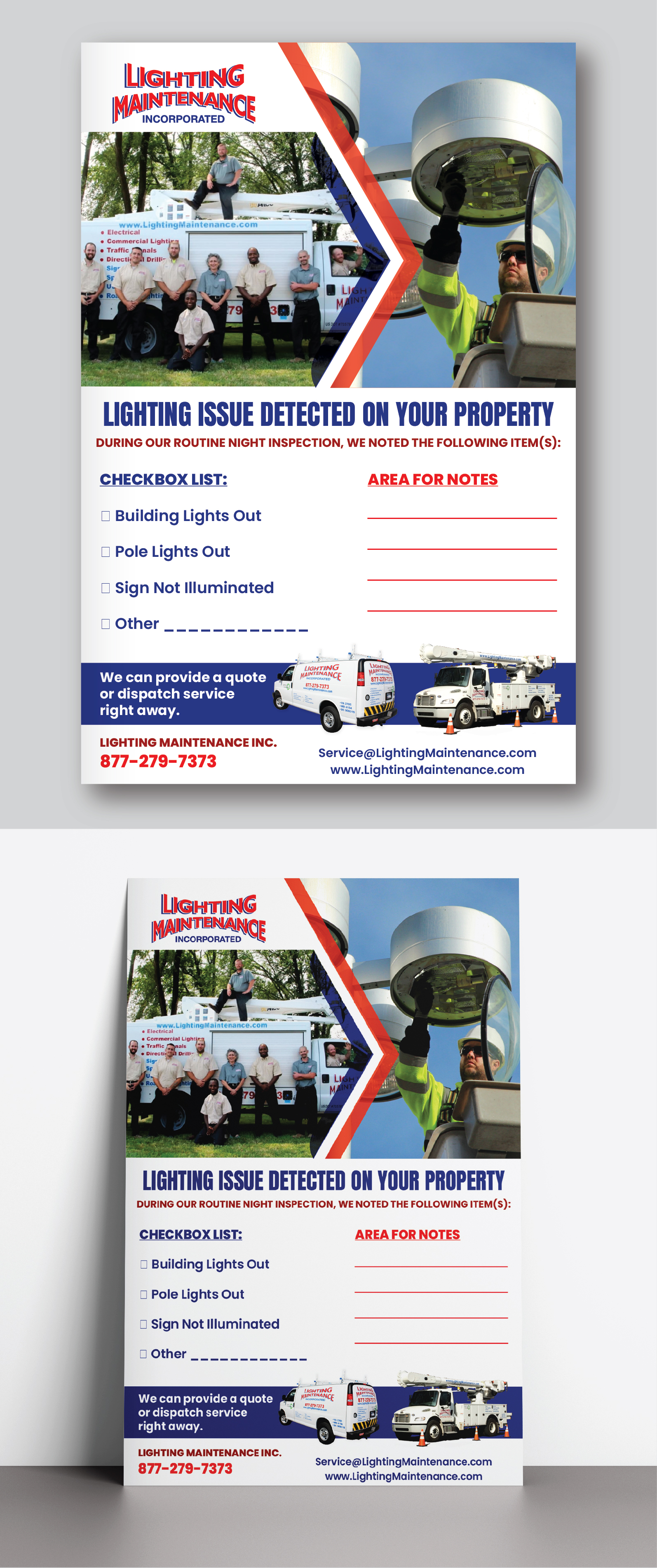 Postcard Design by Talha Ahmad for Lighting Maintenance Inc | Design #36481106