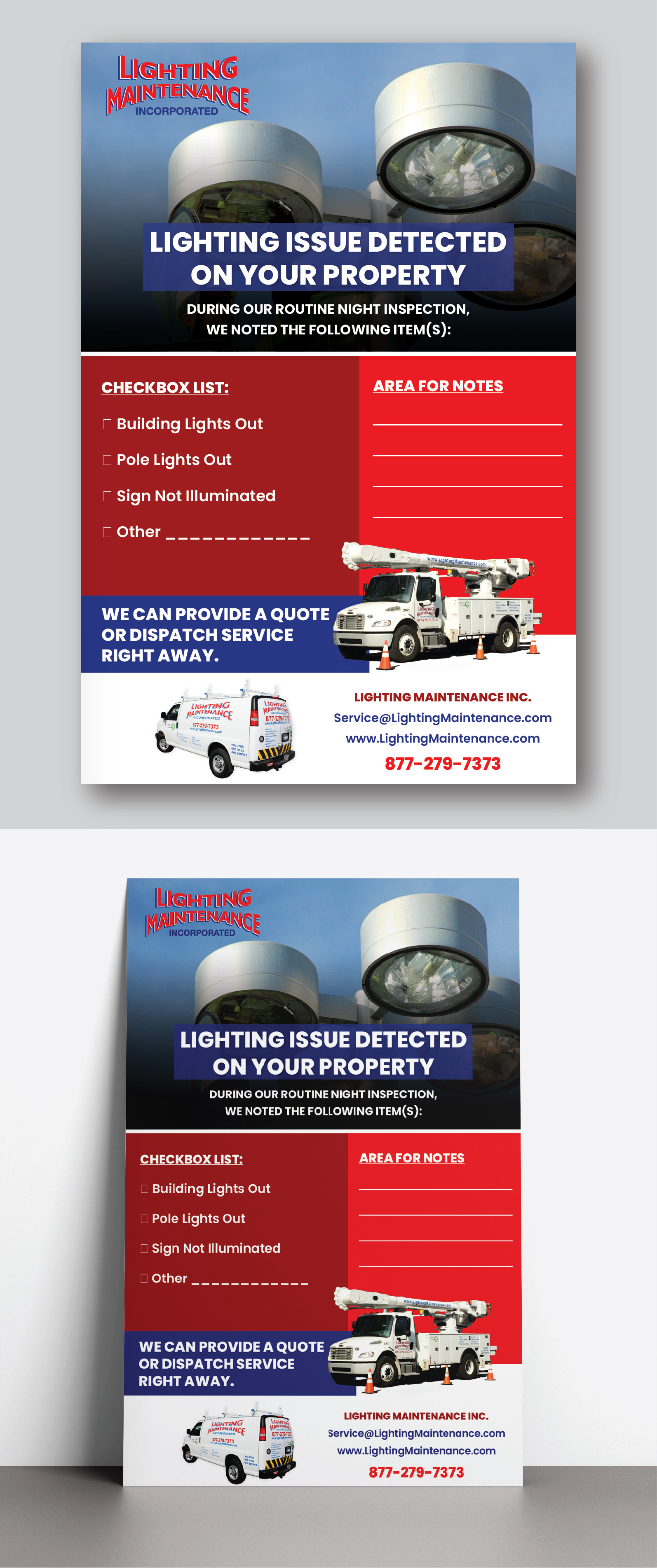 Postcard Design by Talha Ahmad for Lighting Maintenance Inc | Design #36481107
