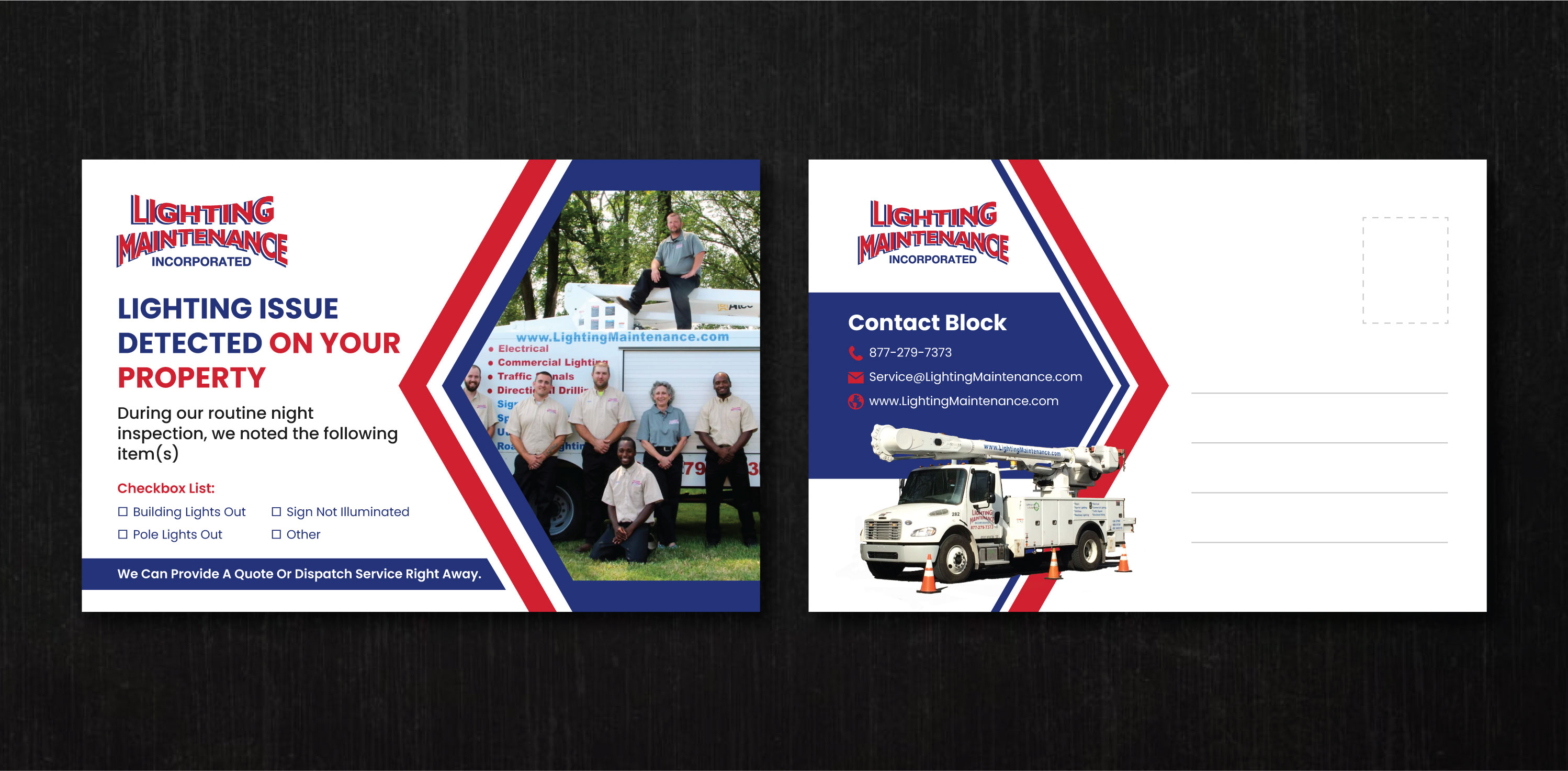 Postcard Design by artbitin for Lighting Maintenance Inc | Design #36486508