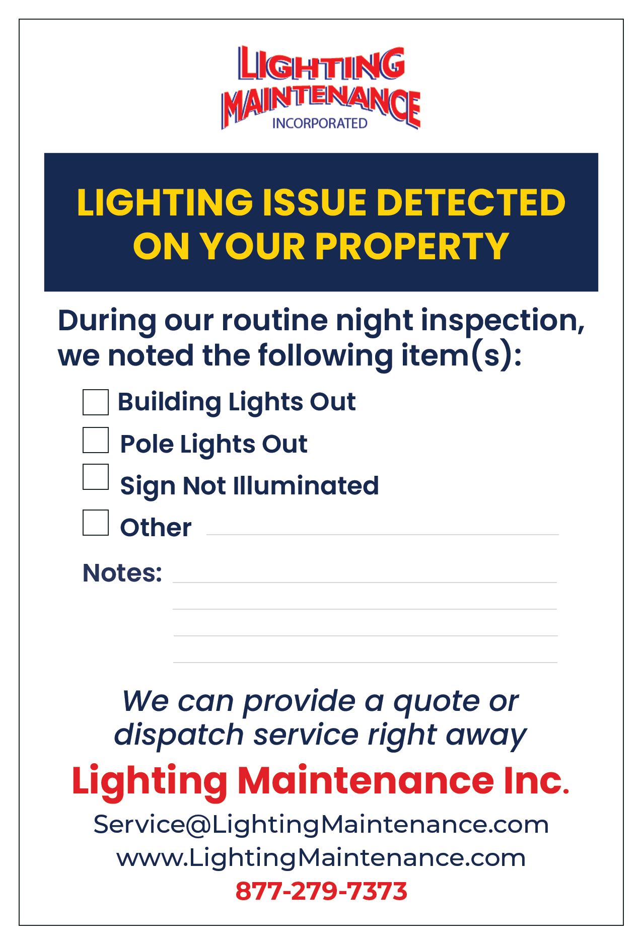 Postcard Design by Gulzar Ahmed for Lighting Maintenance Inc | Design #37683824