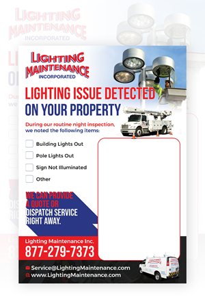 Postcard Design by TAMZ for Lighting Maintenance Inc | Design: #36480951