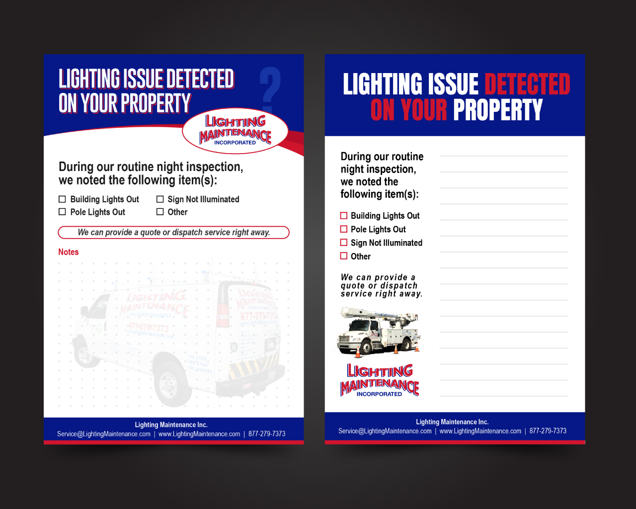 Postcard Design by JK18 for Lighting Maintenance Inc | Design #36494475