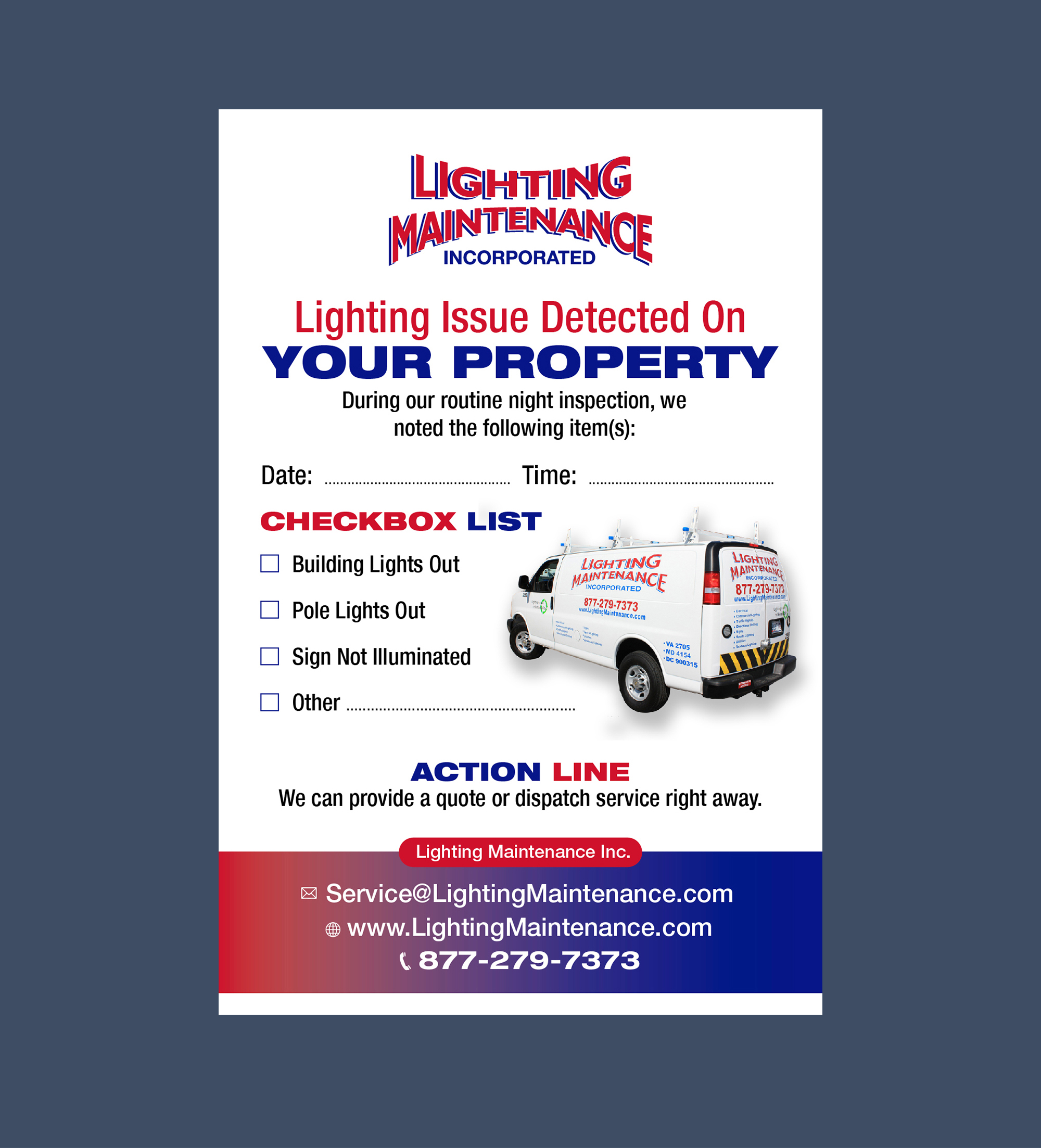 Postcard Design by 123graphics for Lighting Maintenance Inc | Design #36486826