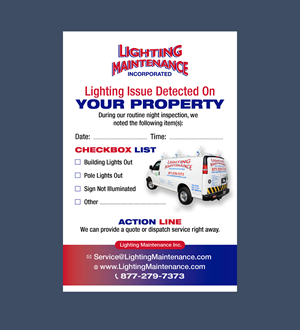 Postcard Design by 123graphics for Lighting Maintenance Inc | Design: #36486826