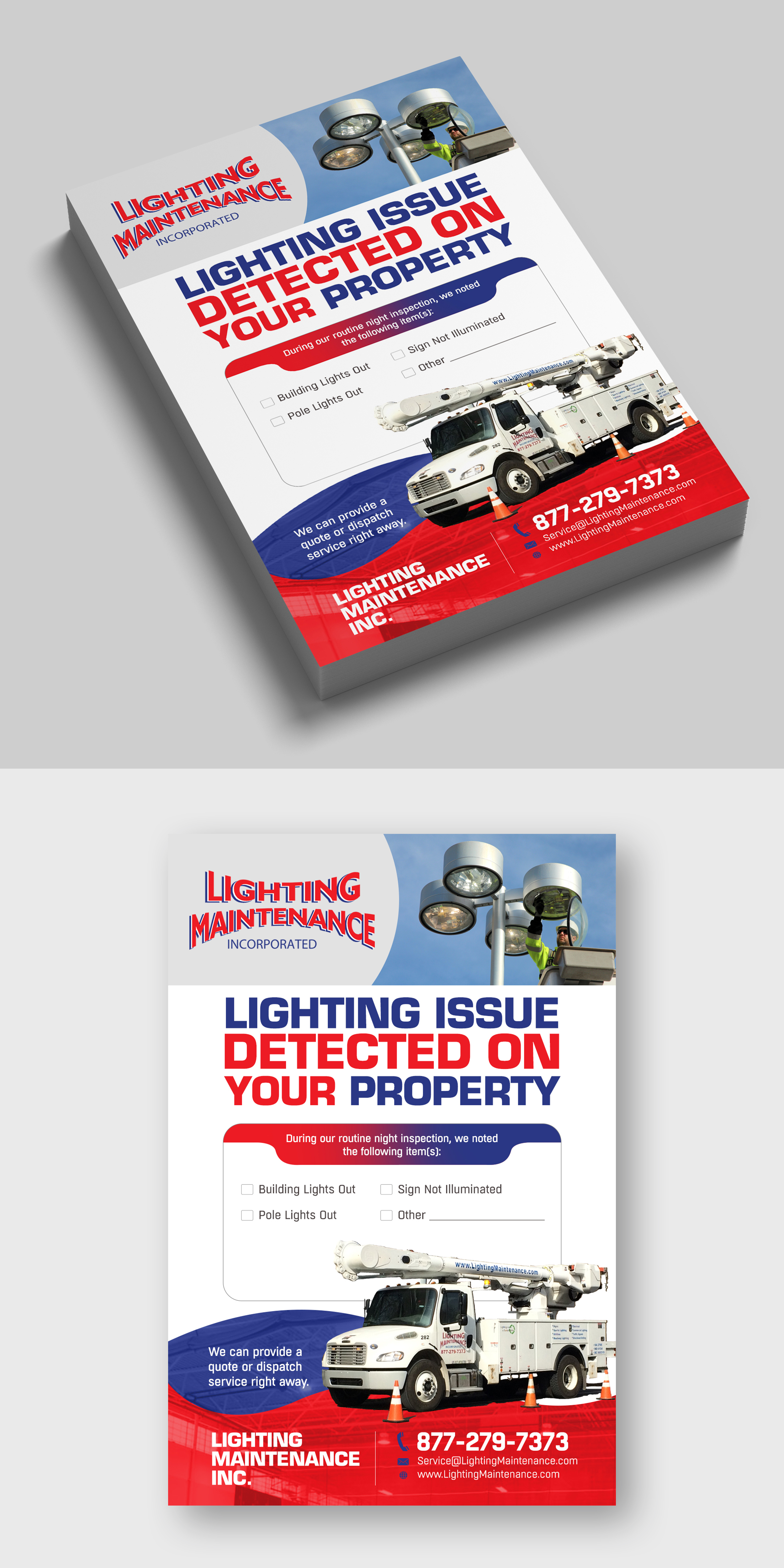 Postcard Design by 123graphics for Lighting Maintenance Inc | Design #36486832