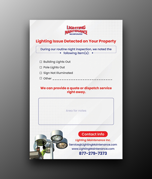 Postcard Design by OwnDesign for Lighting Maintenance Inc | Design #36485603