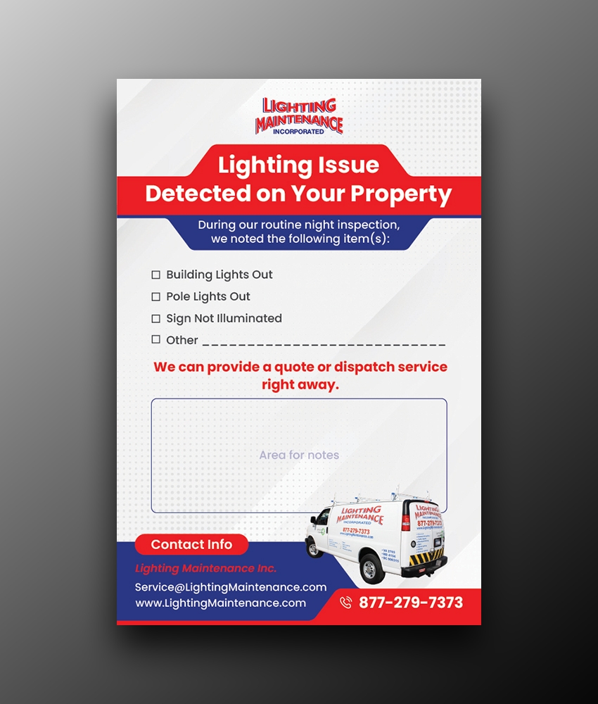 Postcard Design by OwnDesign for Lighting Maintenance Inc | Design #36485604