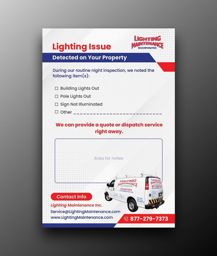 Postcard Design by OwnDesign for Lighting Maintenance Inc | Design #36485605