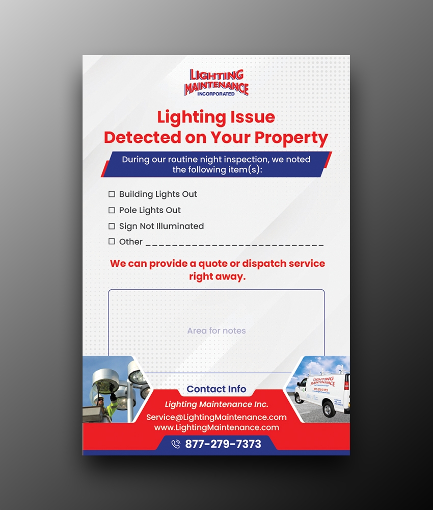 Postcard Design by OwnDesign for Lighting Maintenance Inc | Design #36486330