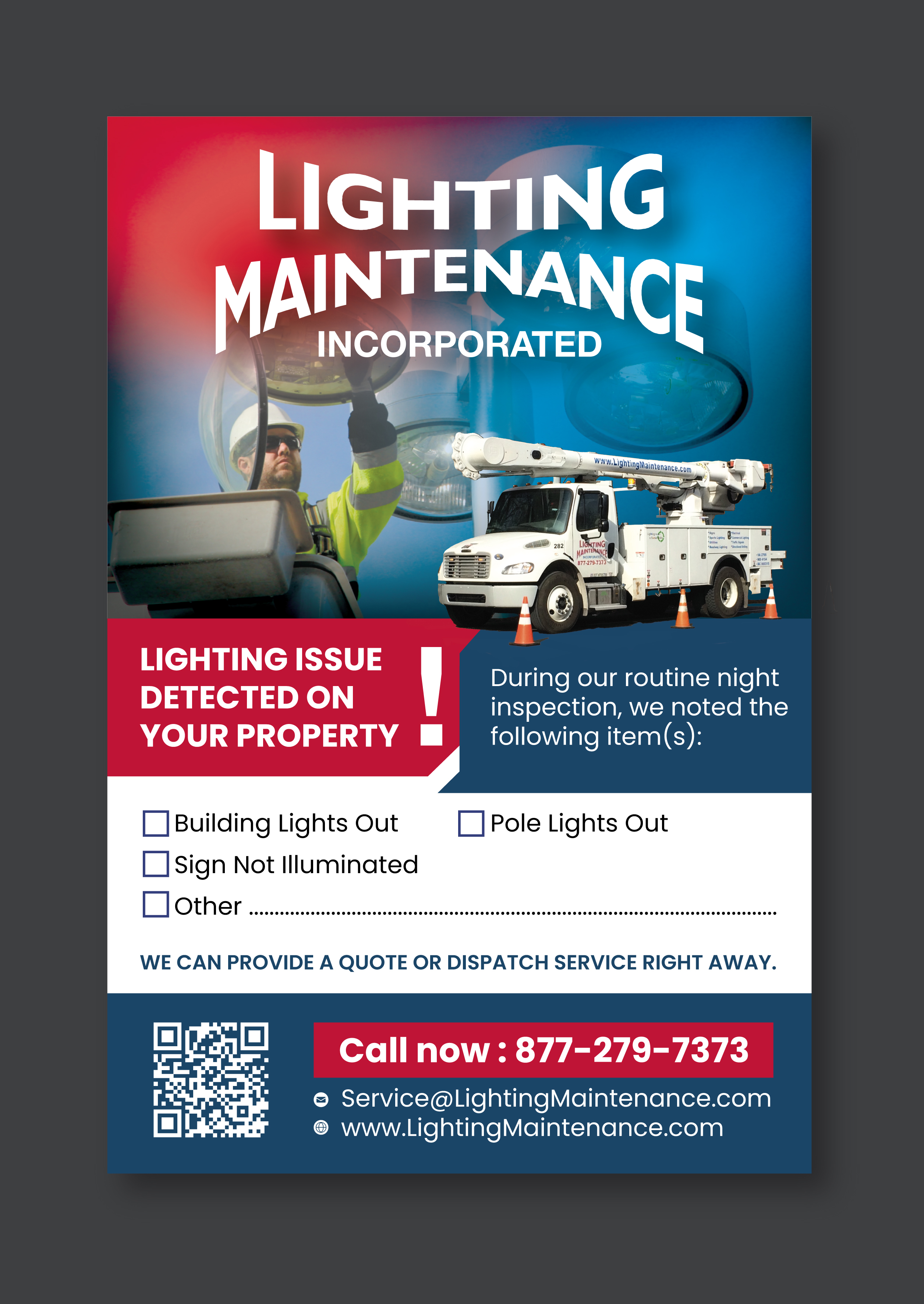 Postcard Design by saurov for Lighting Maintenance Inc | Design #36485044