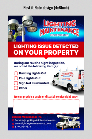 Diseño de Postal por SAI DESIGNS para Lighting Maintenance Inc | Diseño: #36488556