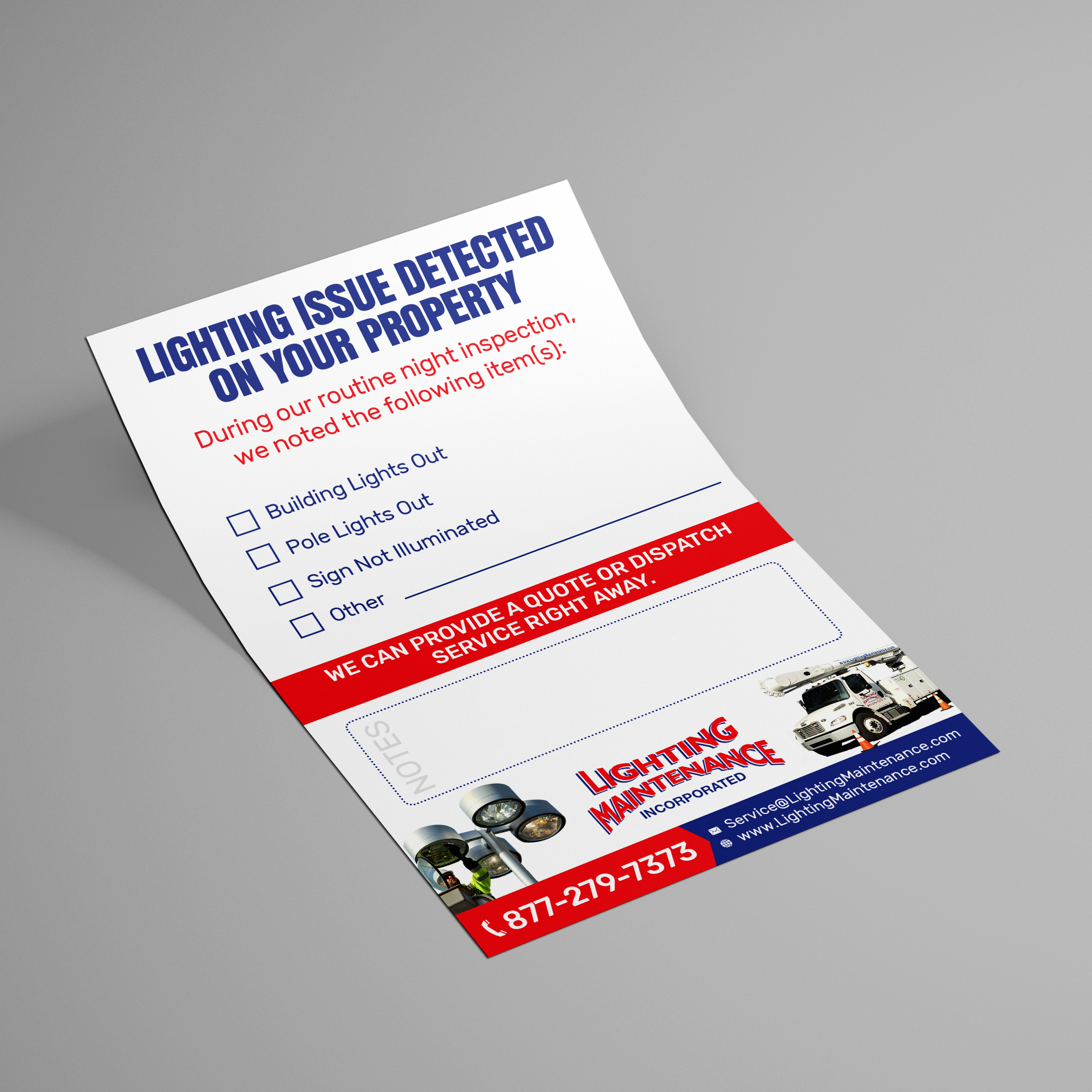 Postcard Design by ARTOGRAPHY for Lighting Maintenance Inc | Design #36501312