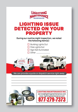 Postcard Design by Fajr. for Lighting Maintenance Inc | Design: #36485858