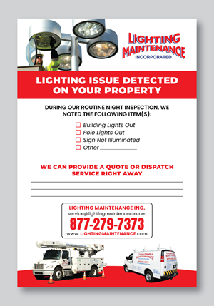 Postcard Design by Fajr. for Lighting Maintenance Inc | Design: #36497979