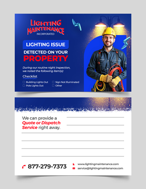 Diseño de Postal por Graphic Guy para Lighting Maintenance Inc | Diseño: #36488418
