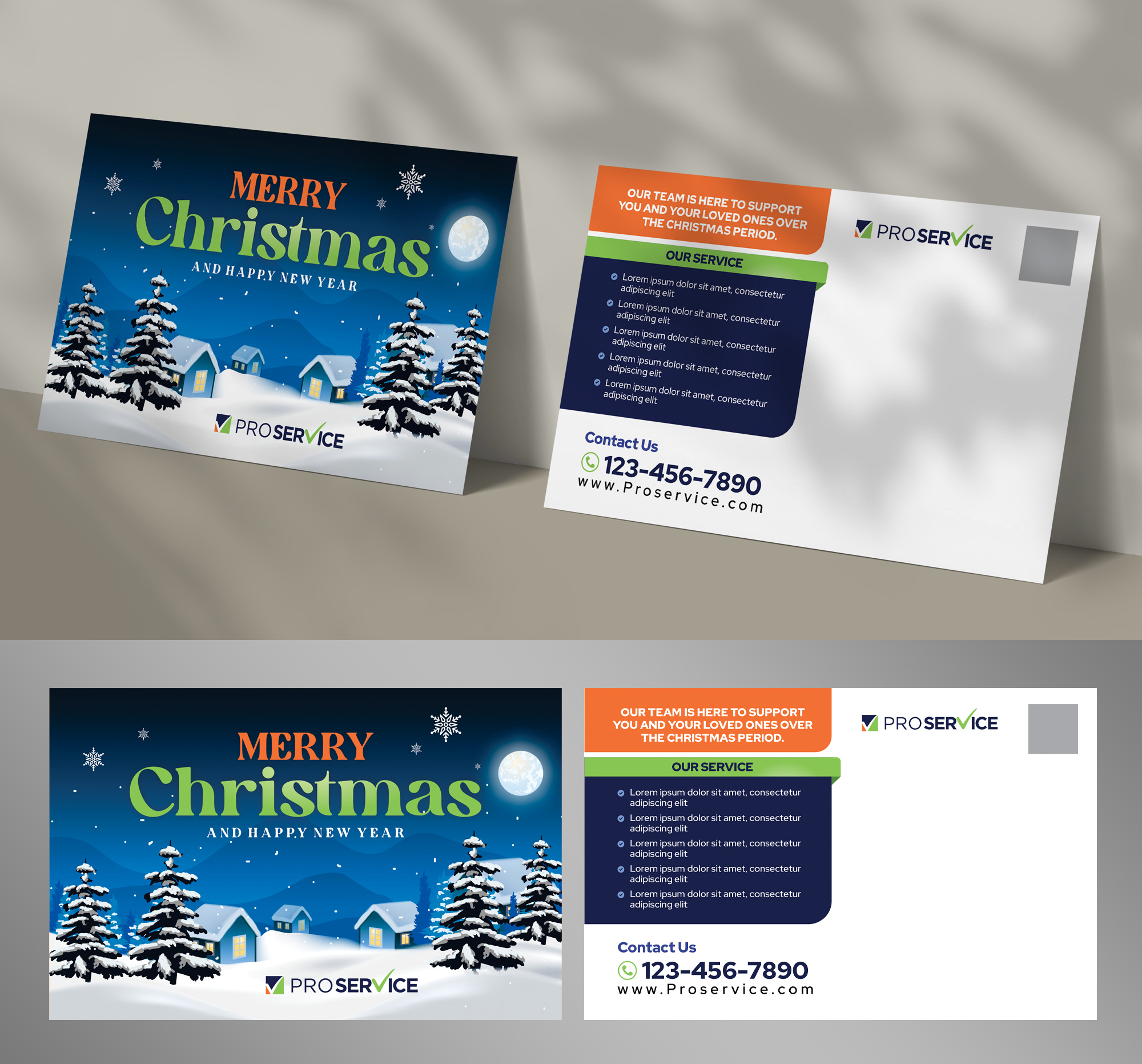 Postcard Design by Dzhafir for ProService | Design #36482250