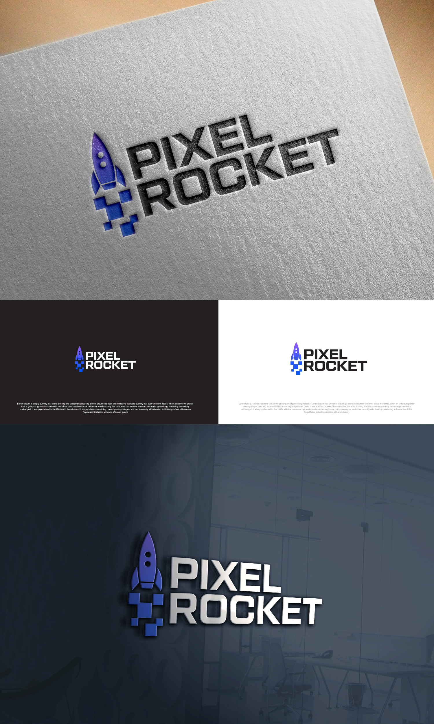 Logo Design by Ahsan Designs for Pixel Rocket | Design #36483398