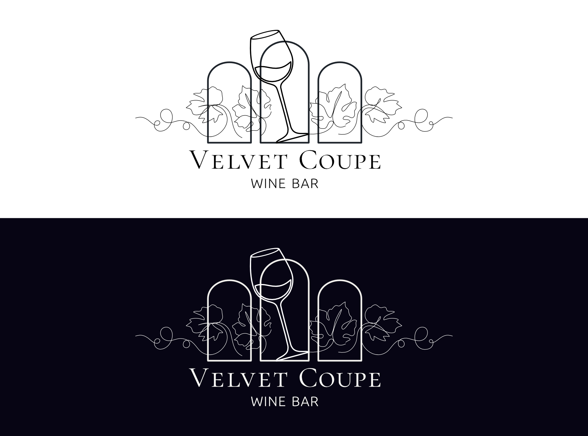 Logo Design by Zarina Tama for Velvet Coupe Wine Bar | Design #36562740