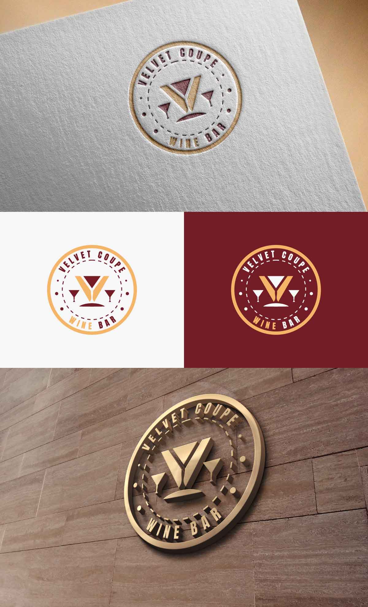 Logo Design by iD99 for Velvet Coupe Wine Bar | Design #36566827