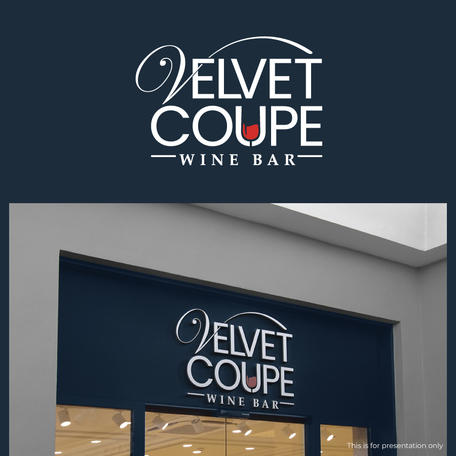 Diseño de Logo por logoford para Velvet Coupe Wine Bar | Diseño #36503998