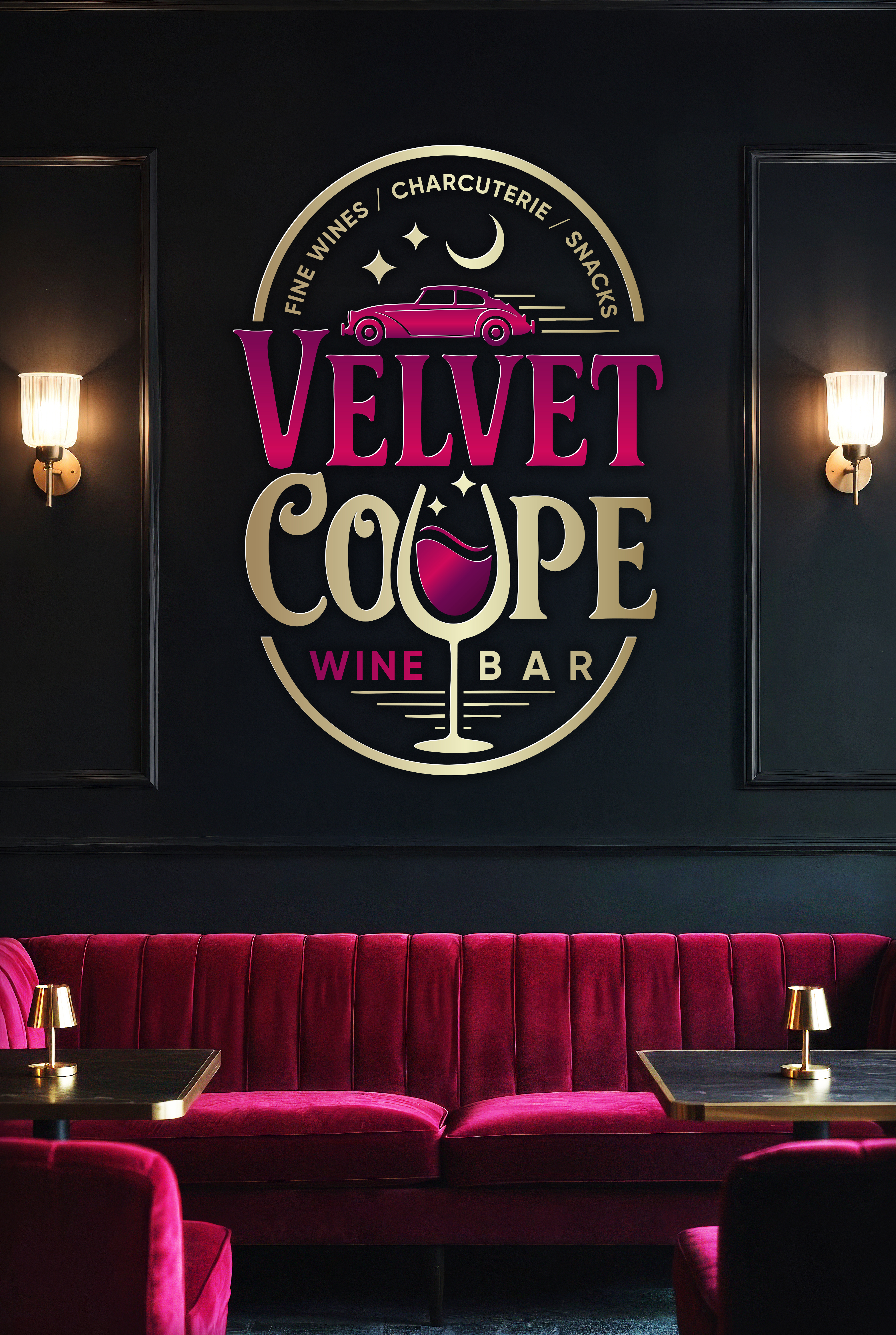 Diseño de Logo por Jose Lopez ( Verified Pro Designer ) para Velvet Coupe Wine Bar | Diseño #36507699