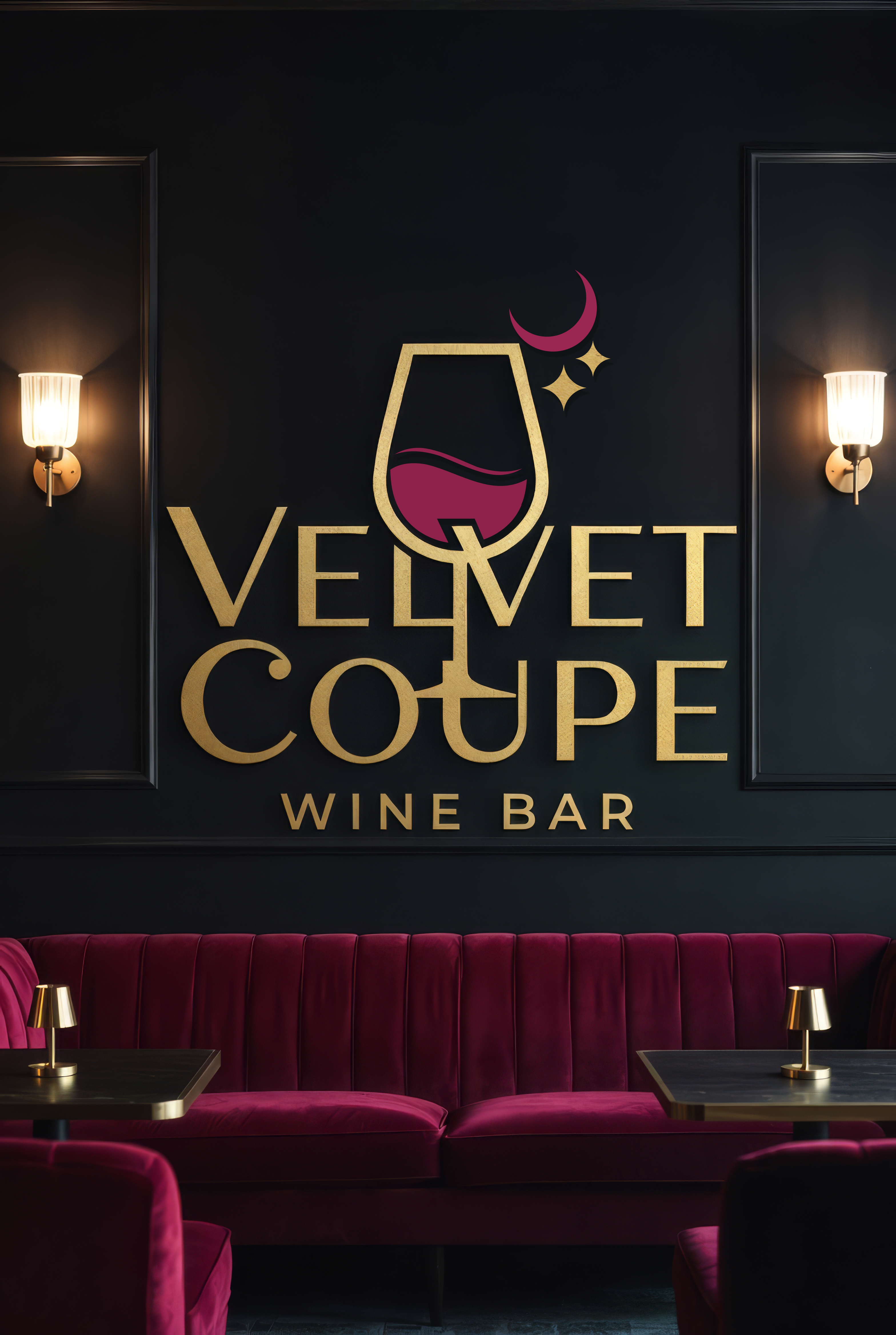 Logo Design by Jose Lopez ( Verified Pro Designer ) for Velvet Coupe Wine Bar | Design #36508017
