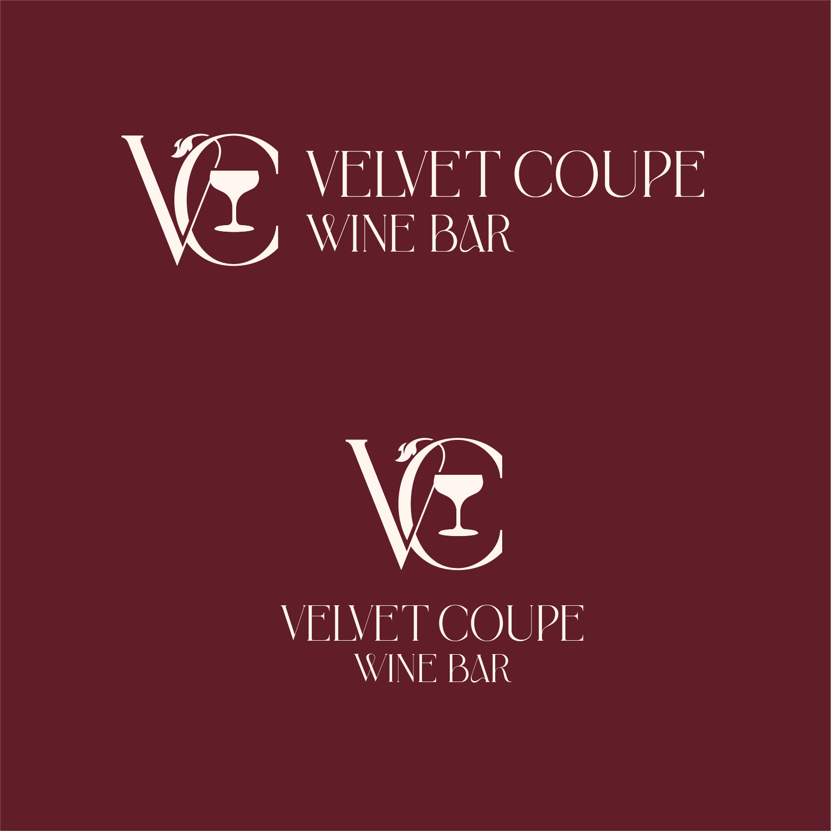 Logo Design by cherryfine for Velvet Coupe Wine Bar | Design #36515988