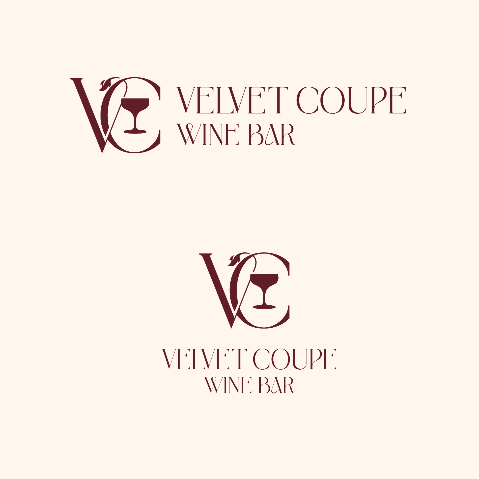 Logo Design by cherryfine for Velvet Coupe Wine Bar | Design #36515991