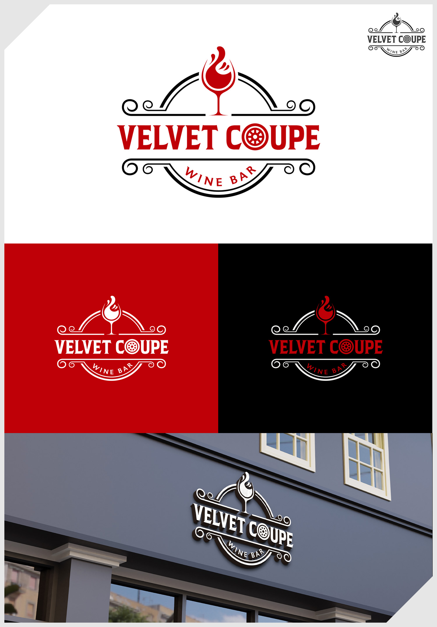 Logo Design by IDesign1606 for Velvet Coupe Wine Bar | Design #36507185