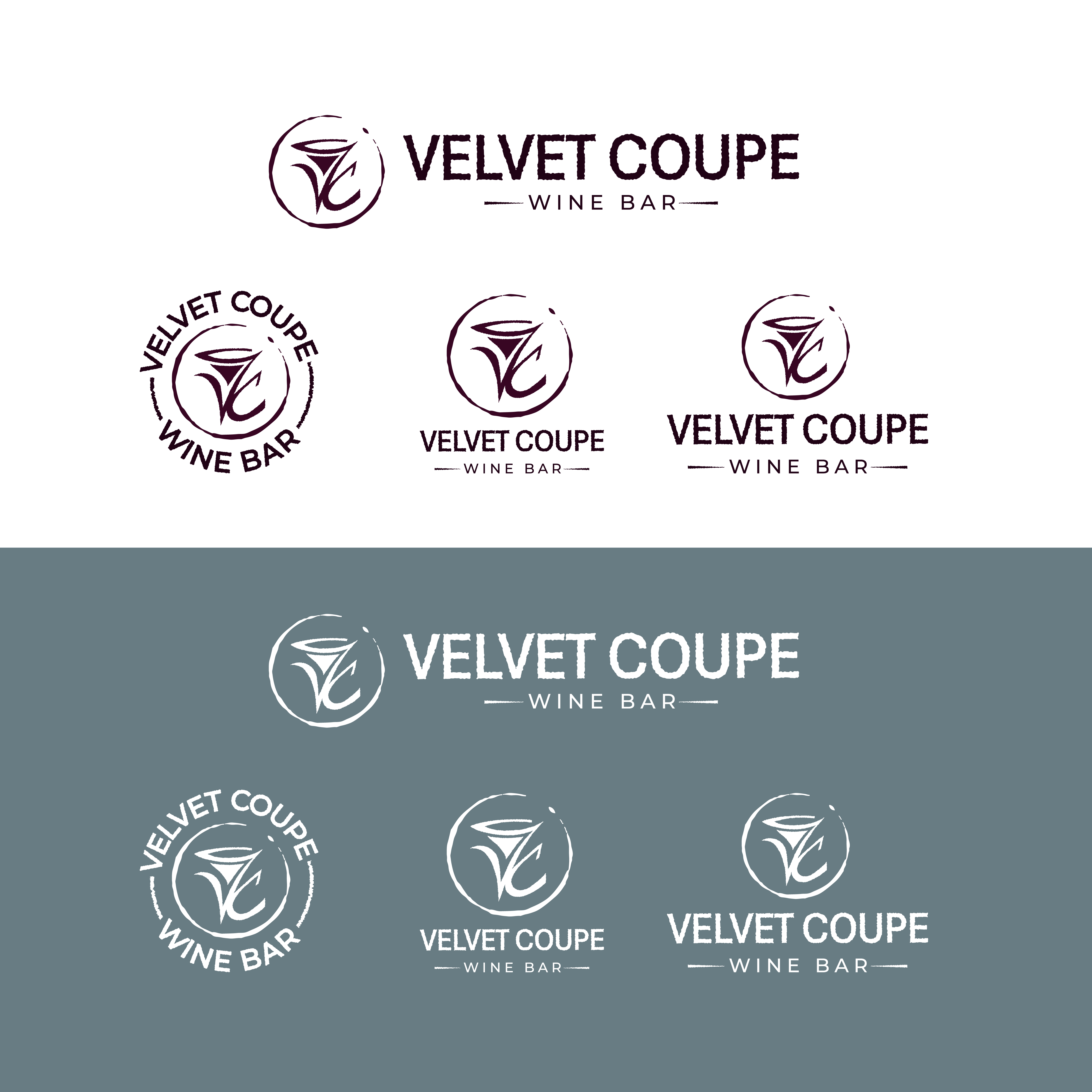 Logo Design by Merin gopi for Velvet Coupe Wine Bar | Design #36564261