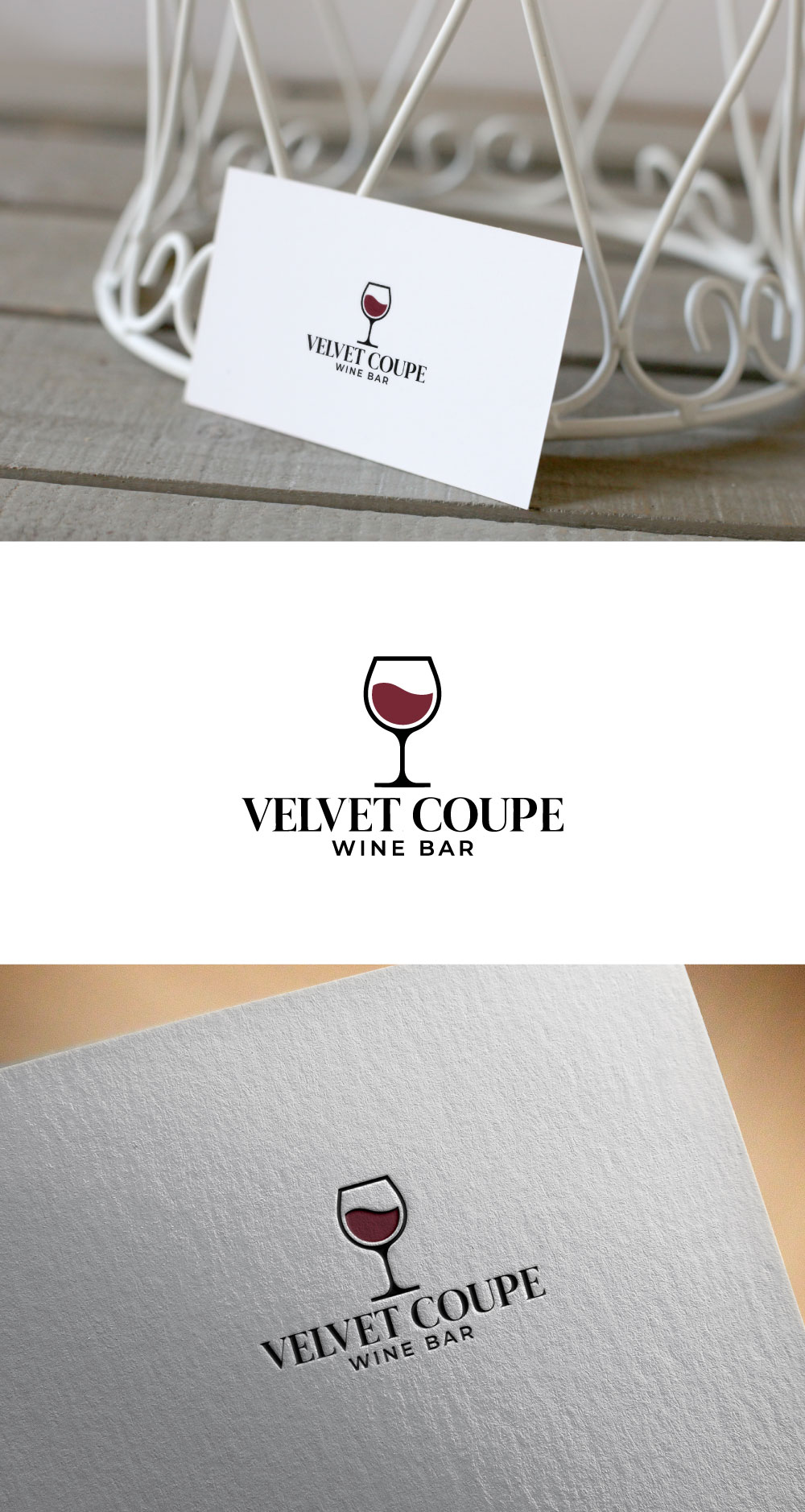 Logo Design by KING JM for Velvet Coupe Wine Bar | Design #36512027