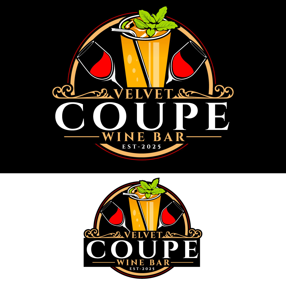 Logo Design by Suvendu.S for Velvet Coupe Wine Bar | Design #36537963