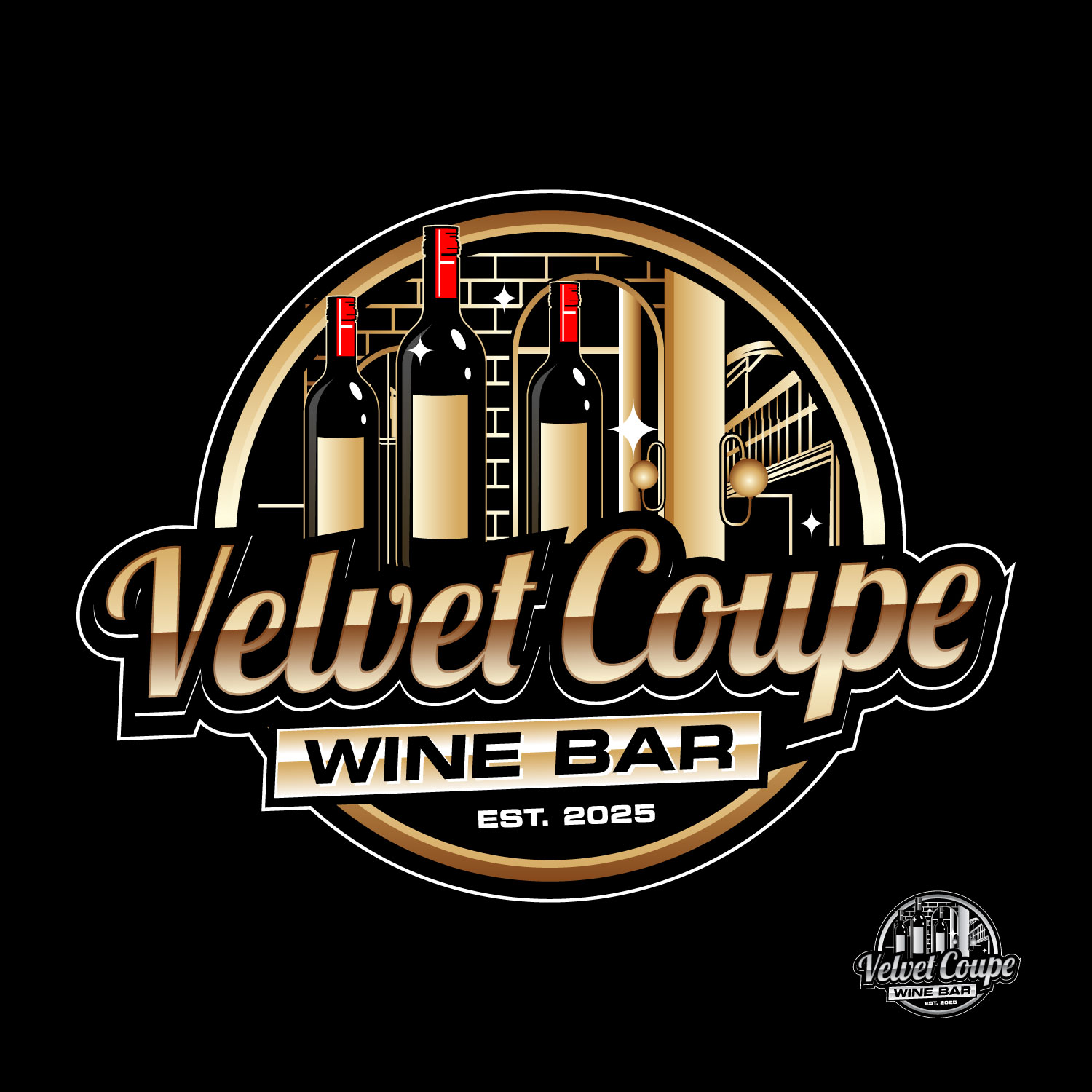 Logo Design by Suvendu.S for Velvet Coupe Wine Bar | Design #36538193