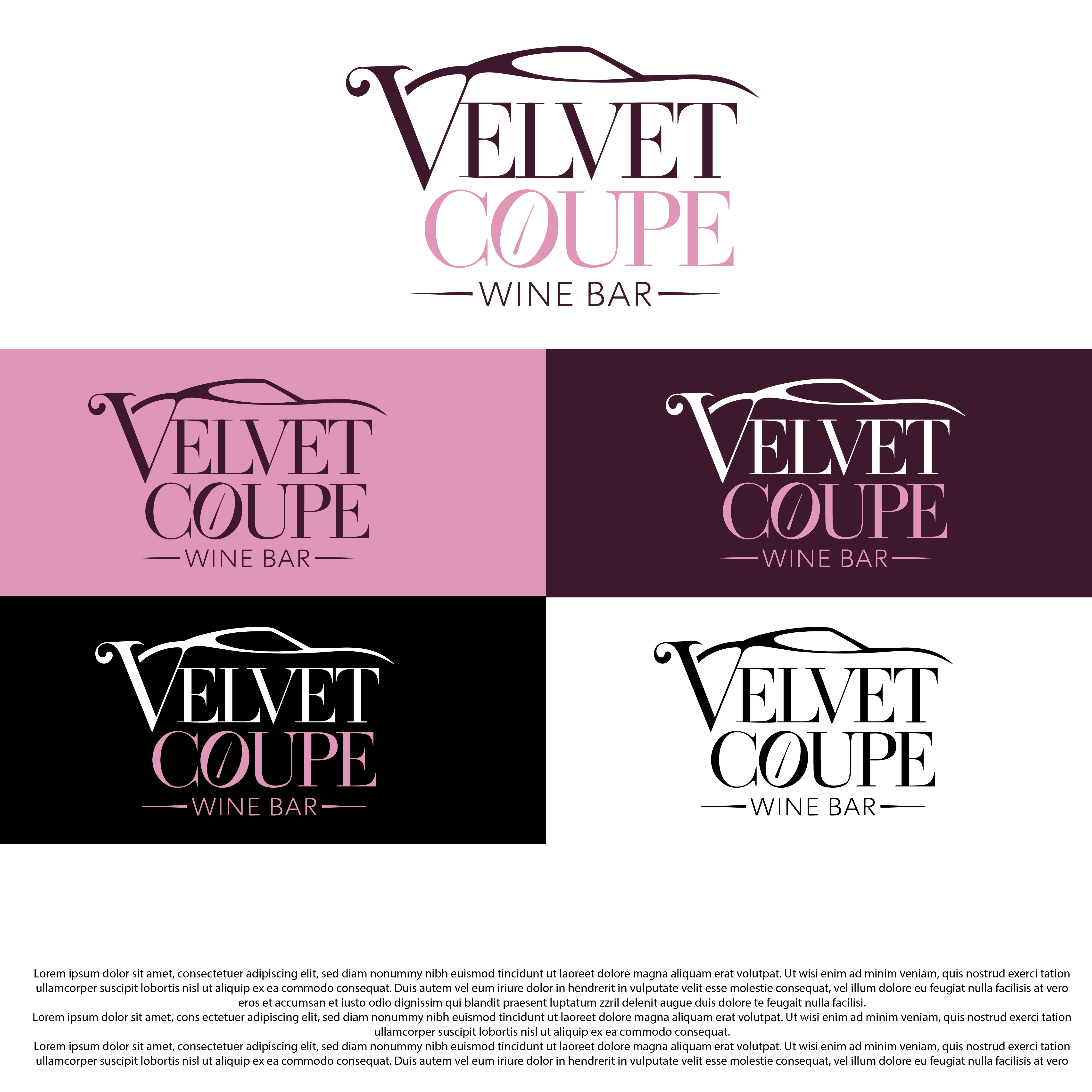 Logo Design by Shariqology for Velvet Coupe Wine Bar | Design #36503945
