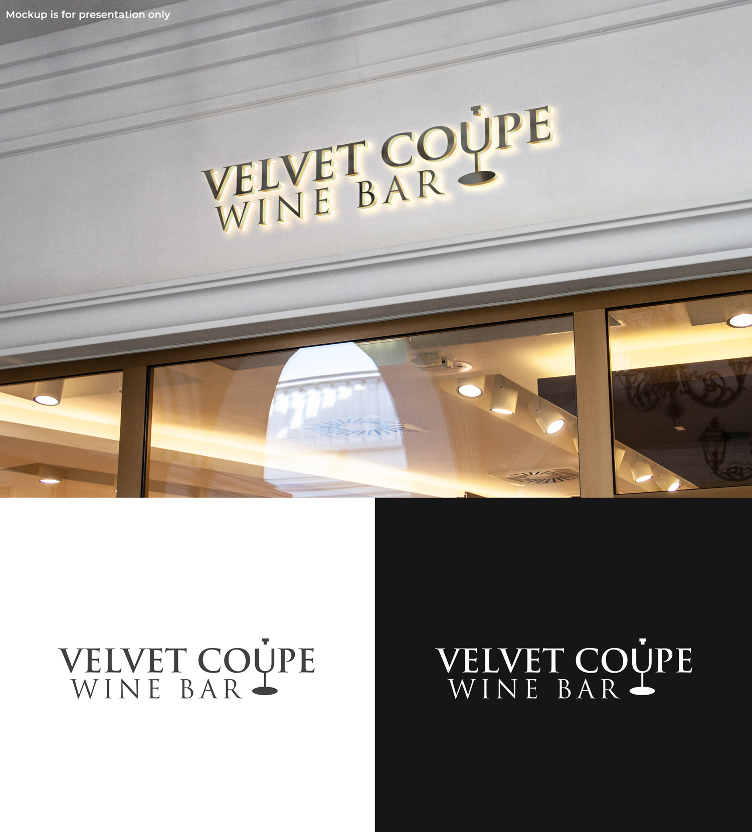 Logo Design by M Art & Design for Velvet Coupe Wine Bar | Design #36505347