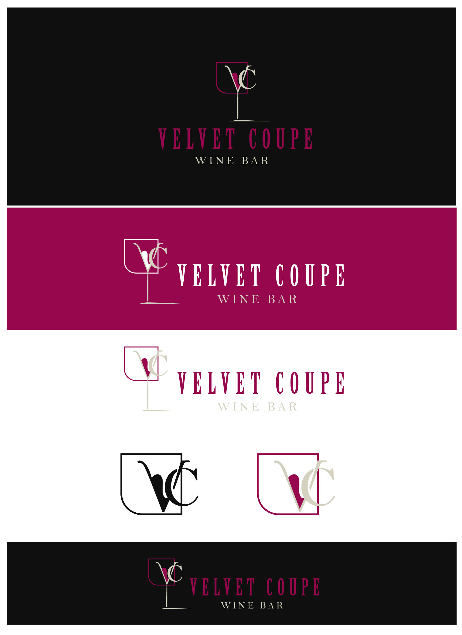 Logo Design by F a r i s a for Velvet Coupe Wine Bar | Design #36513115