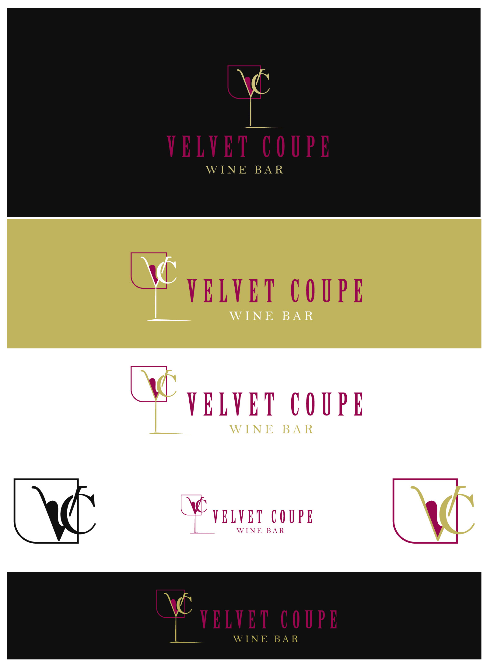 Logo Design by F a r i s a for Velvet Coupe Wine Bar | Design #36513116