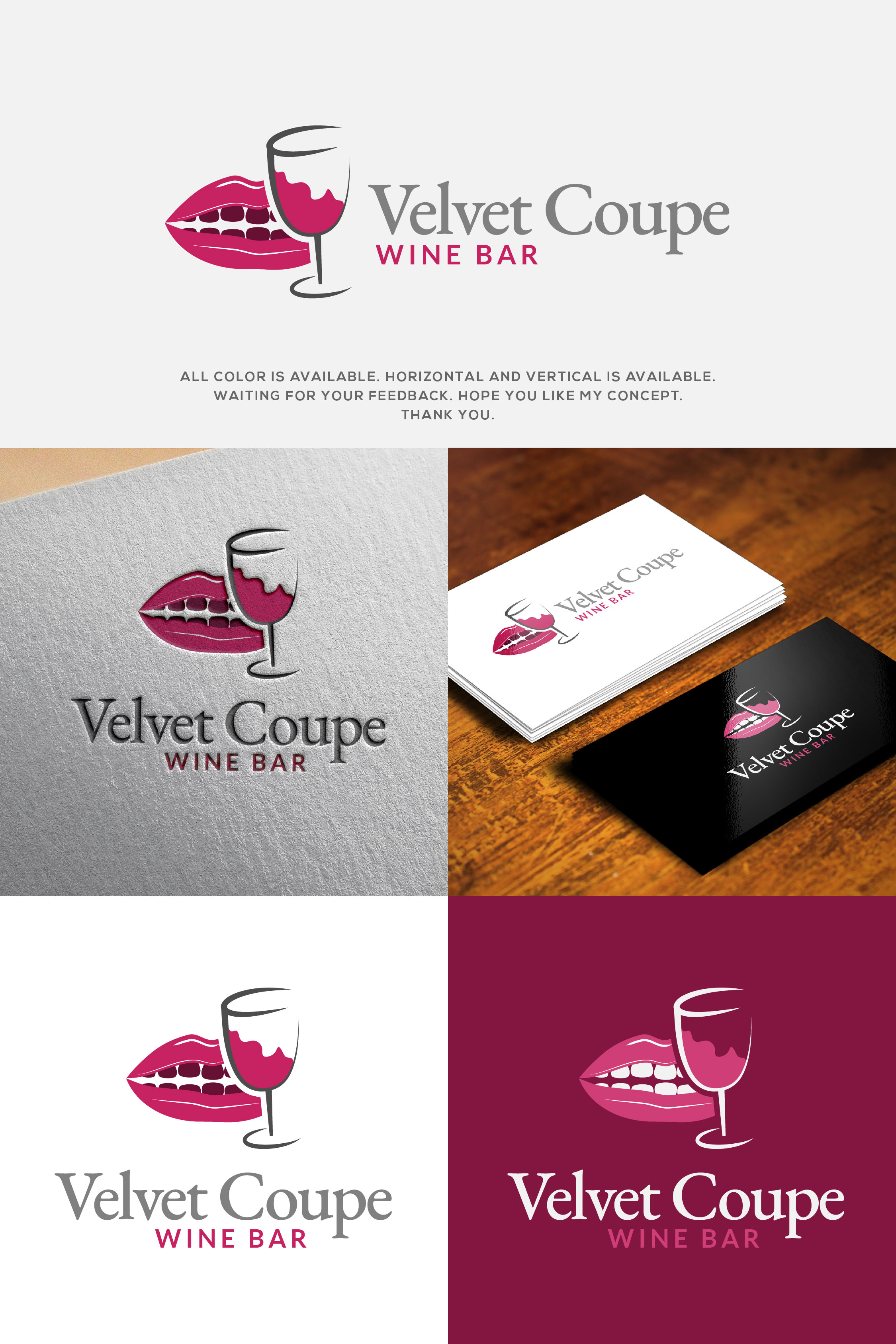 Logo Design by Ali_Akber_Chowdhury_Sayed for Velvet Coupe Wine Bar | Design #36525772