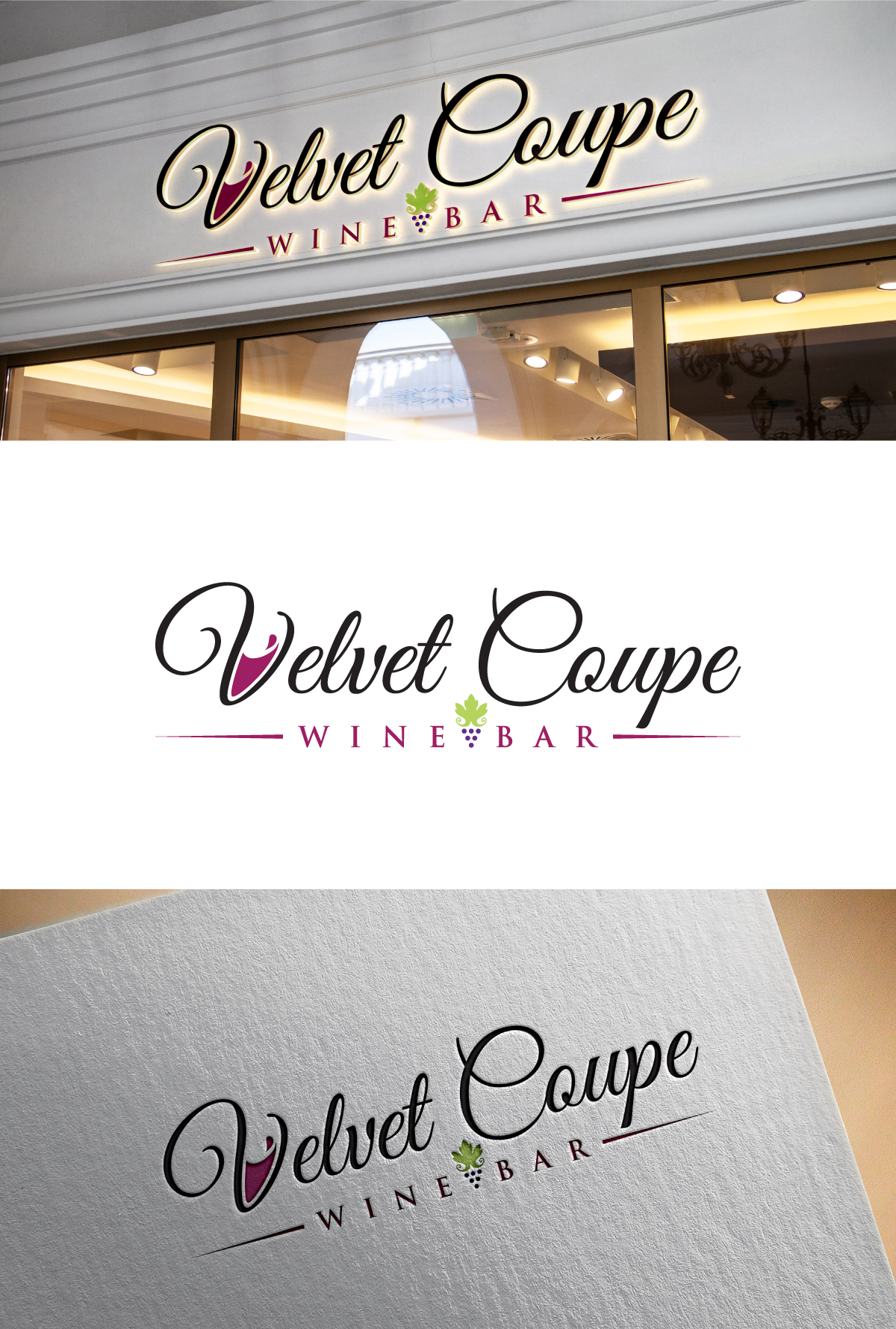 Logo Design by ariba6269 for Velvet Coupe Wine Bar | Design #36503780