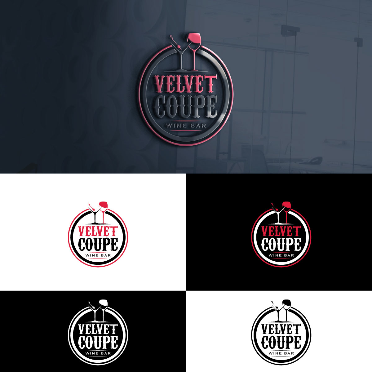 Logo Design by Khan D. for Velvet Coupe Wine Bar | Design #36504510