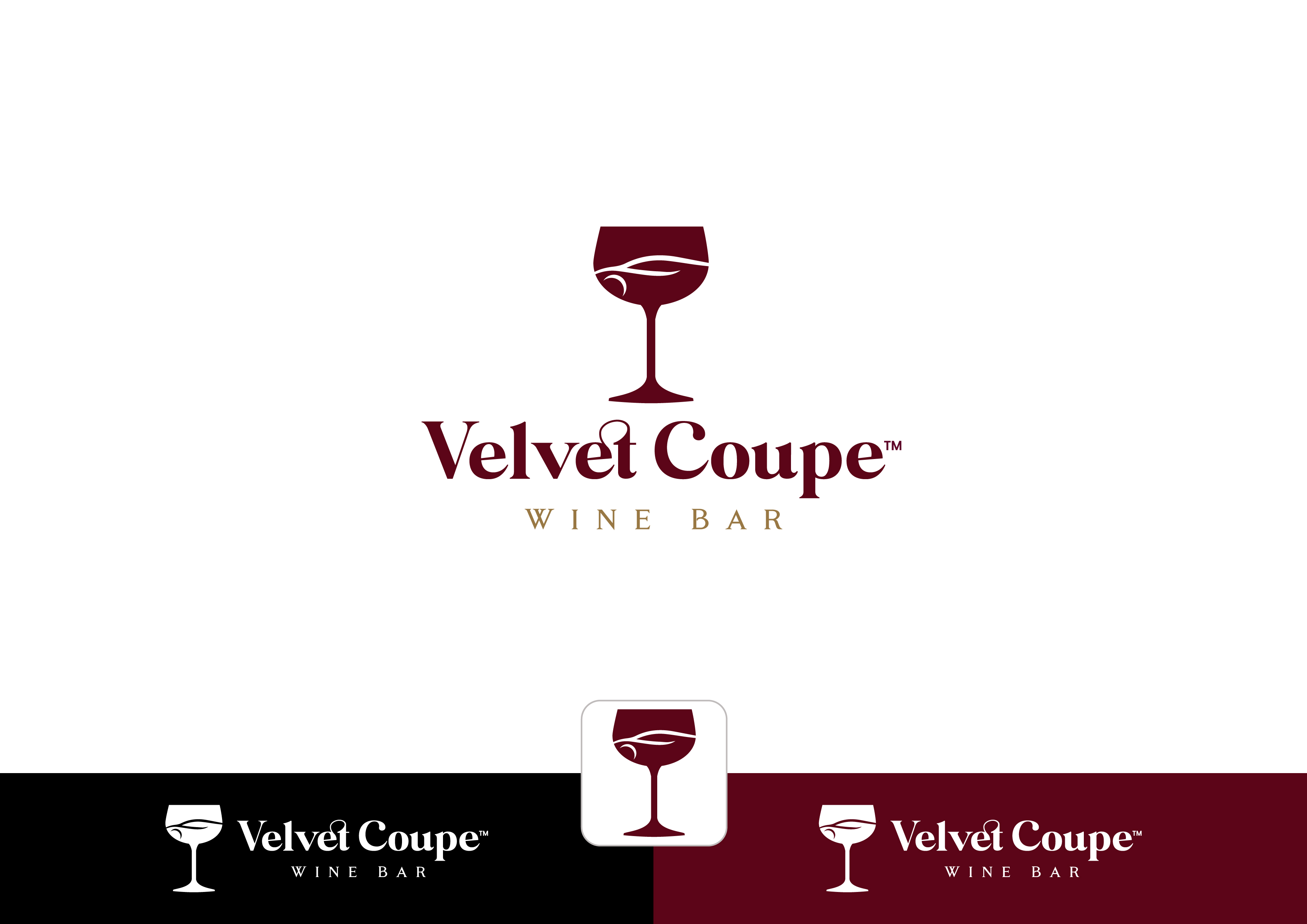 Logo Design by ~idiaz~ for Velvet Coupe Wine Bar | Design #36513592