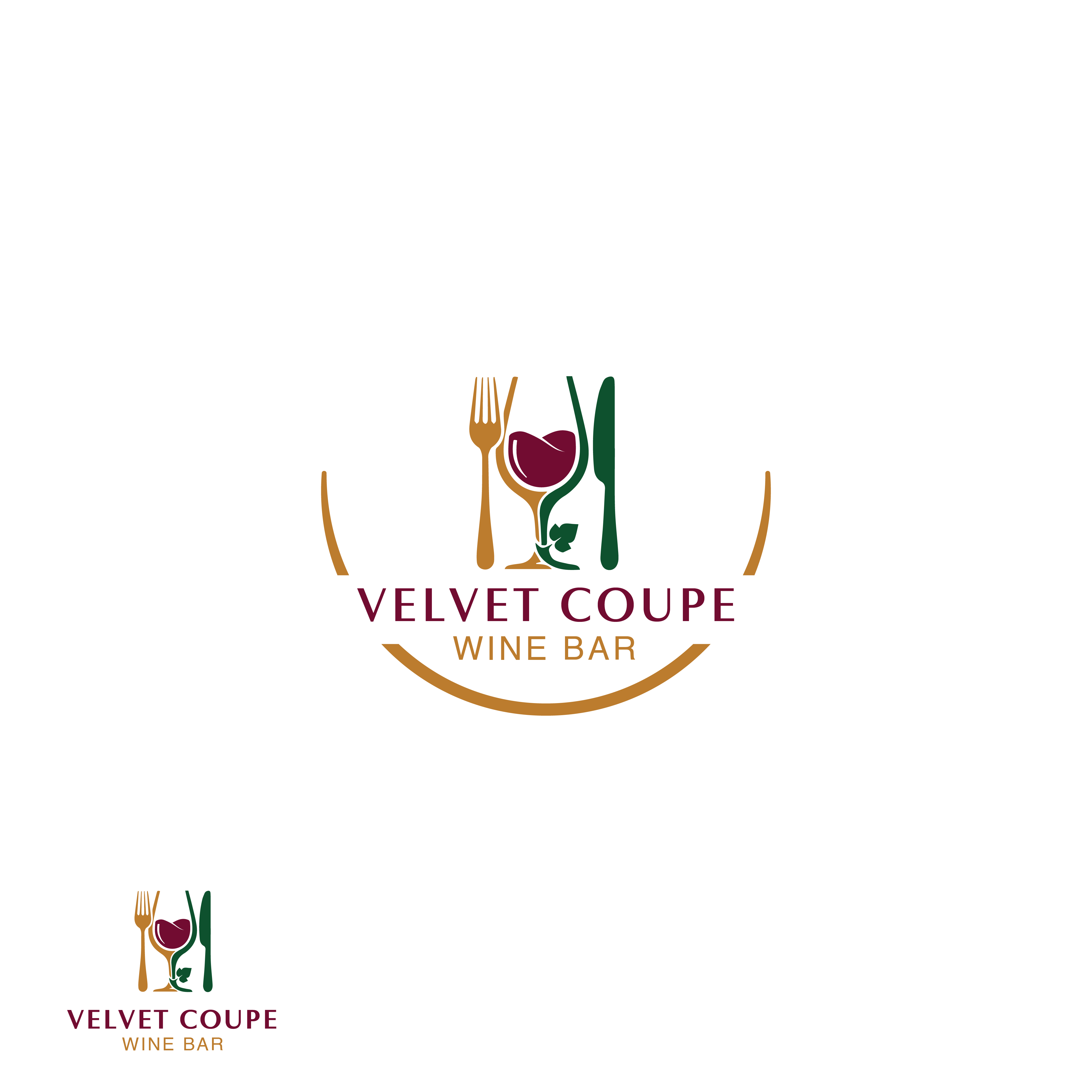 Logo Design by Bushra141 for Velvet Coupe Wine Bar | Design #36513040