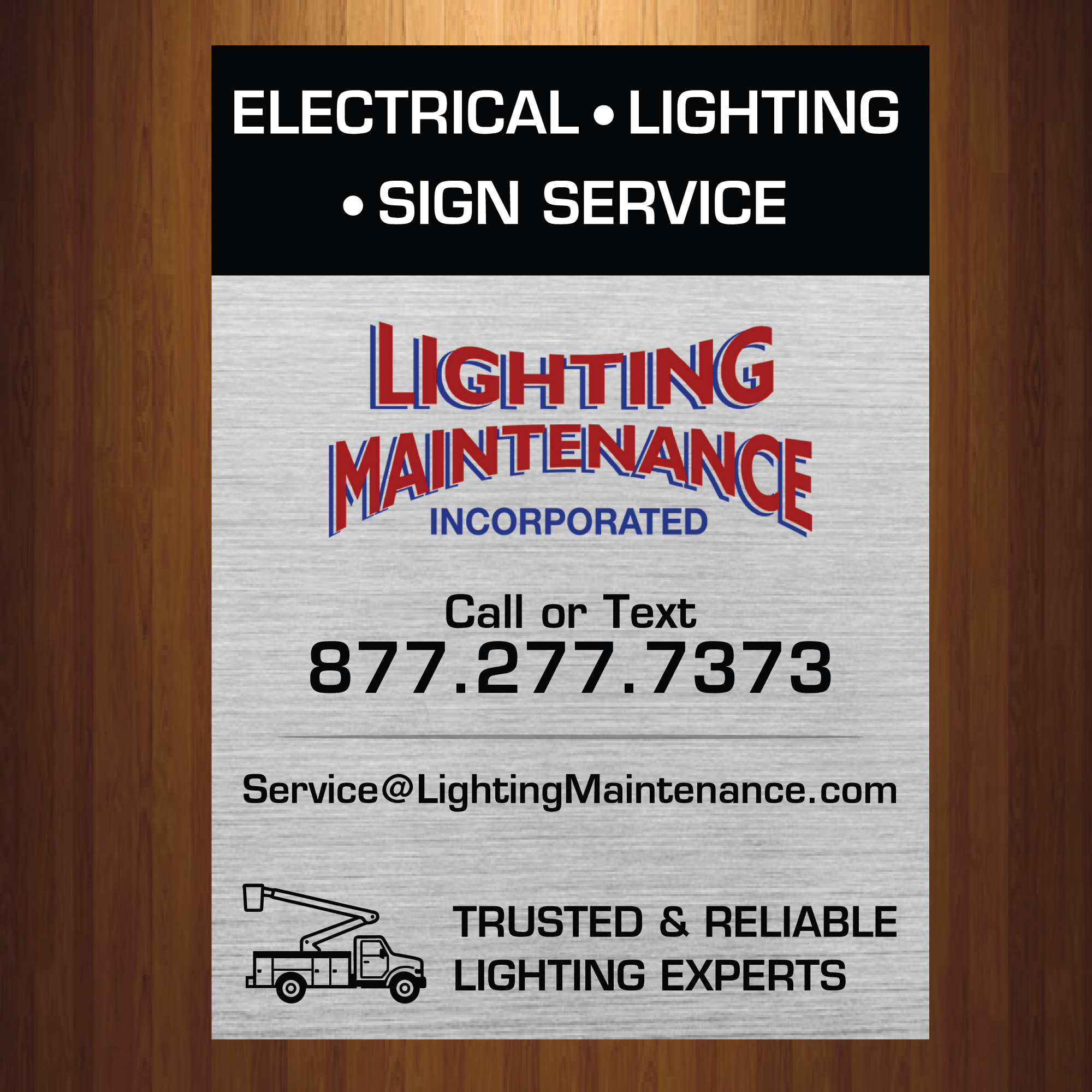 Schilder-Design von HarmiDesigning für Lighting Maintenance Inc | Design #36528320