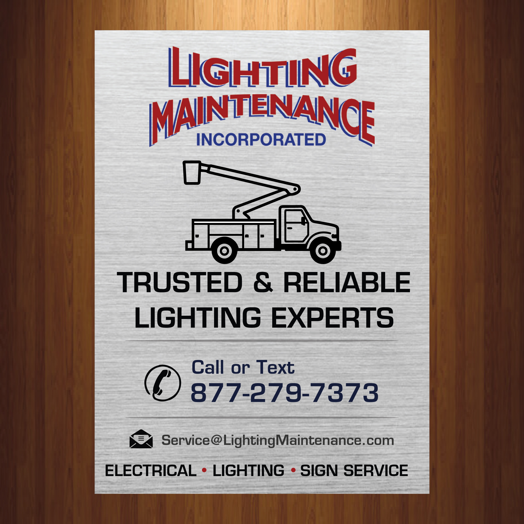 Schilder-Design von HarmiDesigning für Lighting Maintenance Inc | Design #36528321