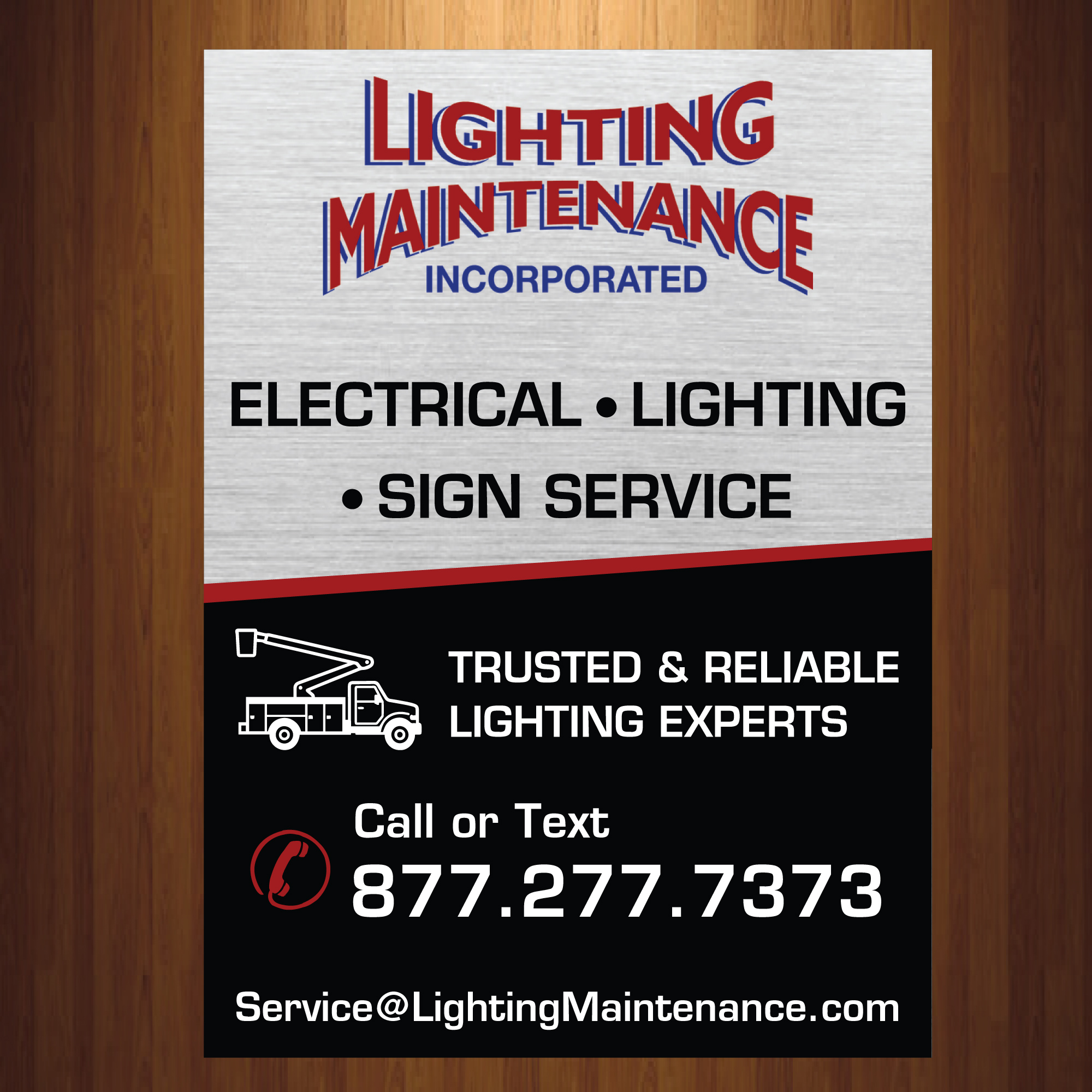 Schilder-Design von HarmiDesigning für Lighting Maintenance Inc | Design #36528322