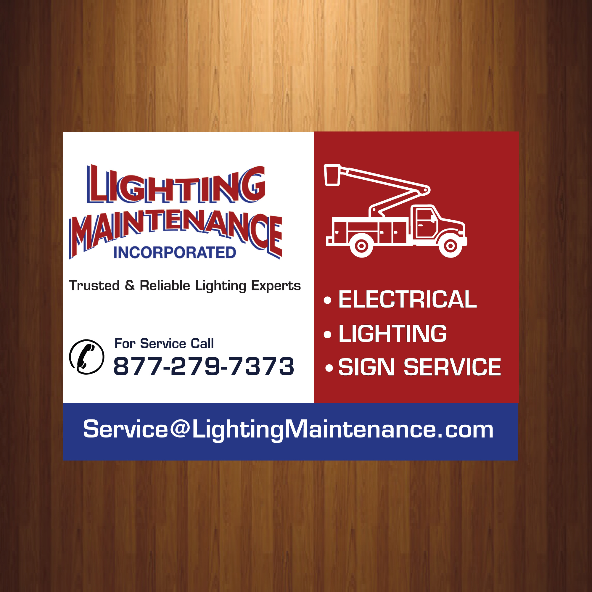 Schilder-Design von HarmiDesigning für Lighting Maintenance Inc | Design #36528324