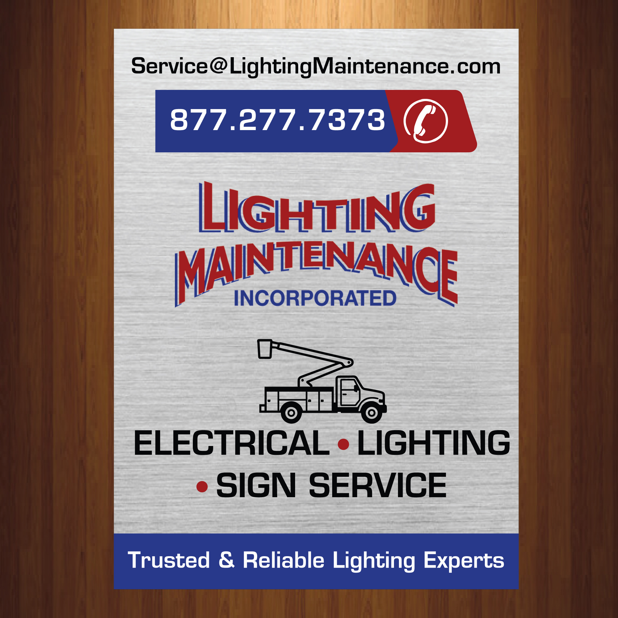 Schilder-Design von HarmiDesigning für Lighting Maintenance Inc | Design #36528326