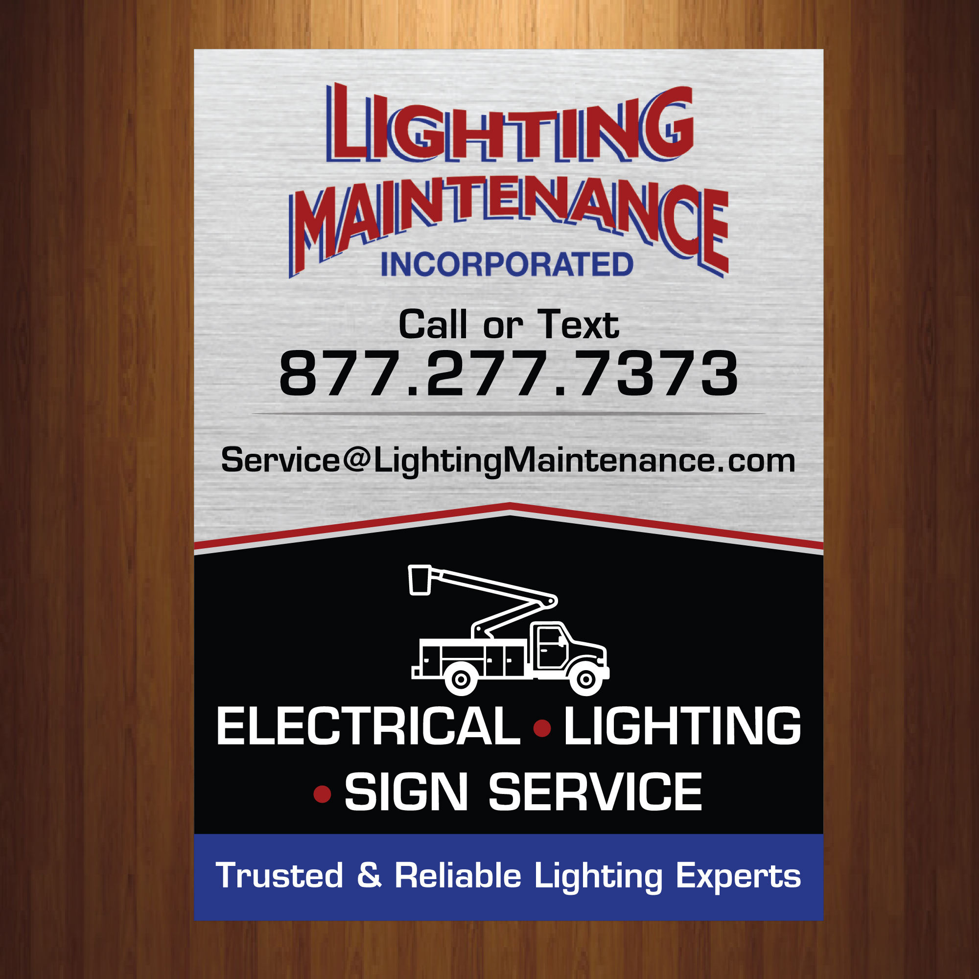 Schilder-Design von HarmiDesigning für Lighting Maintenance Inc | Design #36528328